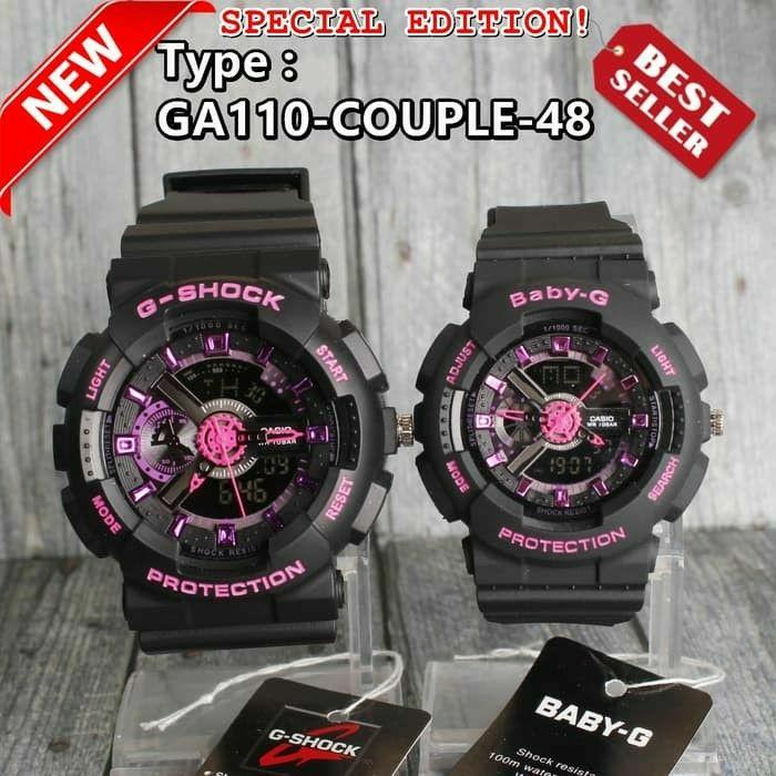 DISKON AKHIR TAHUN! TERMURAH... Jam G-Shock Couple Casio GA110 Black Dual Time Digital Analog