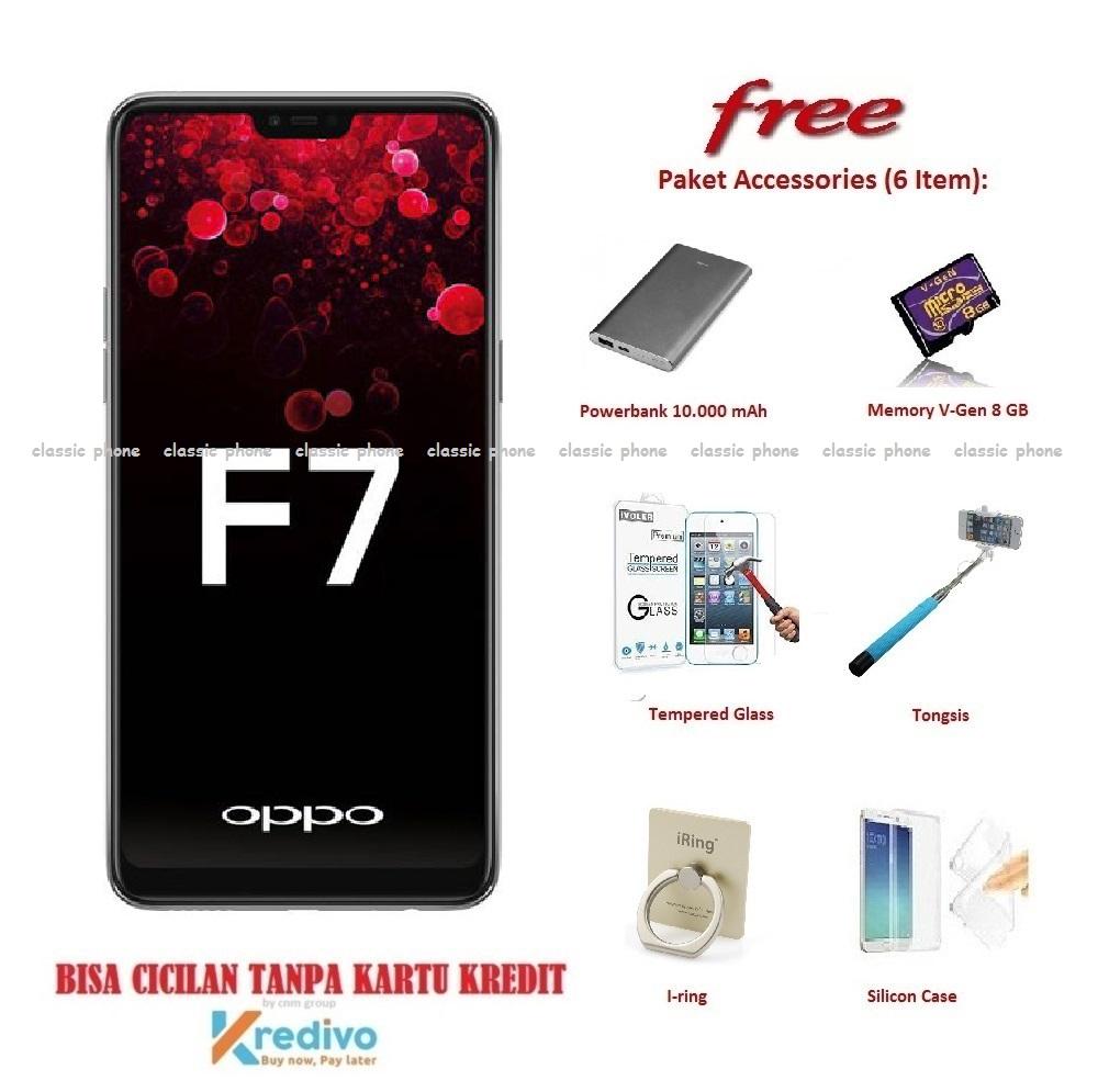 OPPO F7 [4/64GB] + 6 Item Accessories