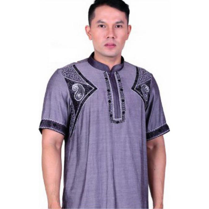 BAJU MUSLIM COUPLE PRIA DENIM CEMBLE UNGU GAREU AKK 1307 KDLGFHJAS