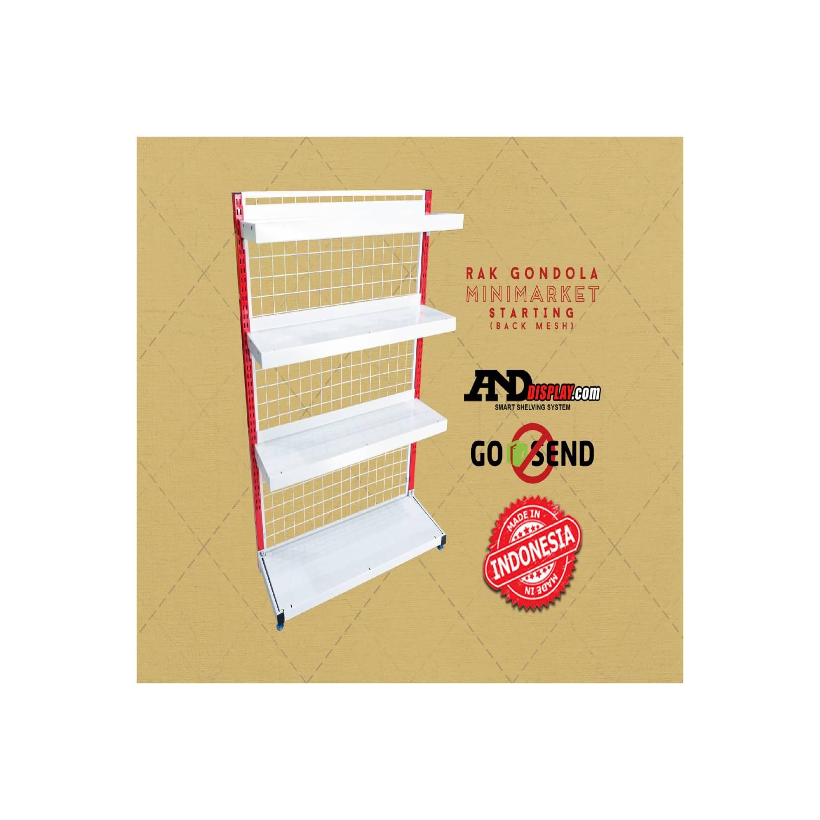 RAK MINIMARKET START SINGLE T.180CM S 25CM BMESS SUPERMARKET GONDOLA - Merah