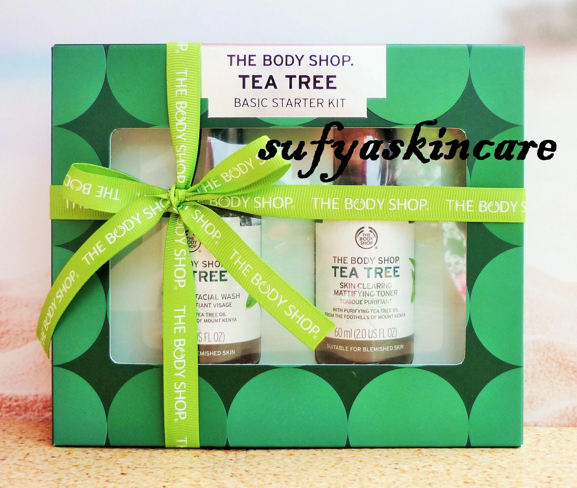 Body Shop Gift Box Basic Starter Kit Tea Tree Facial wash / Toner Travel Size