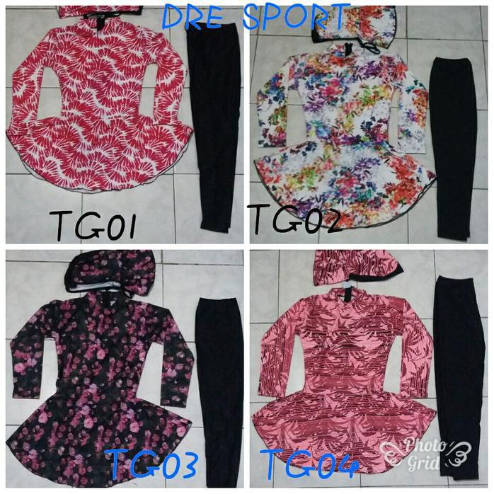 TERMURAH BAJU RENANG MUSLIMAH CORAK ANAK 6-10 TAHUN JUAL