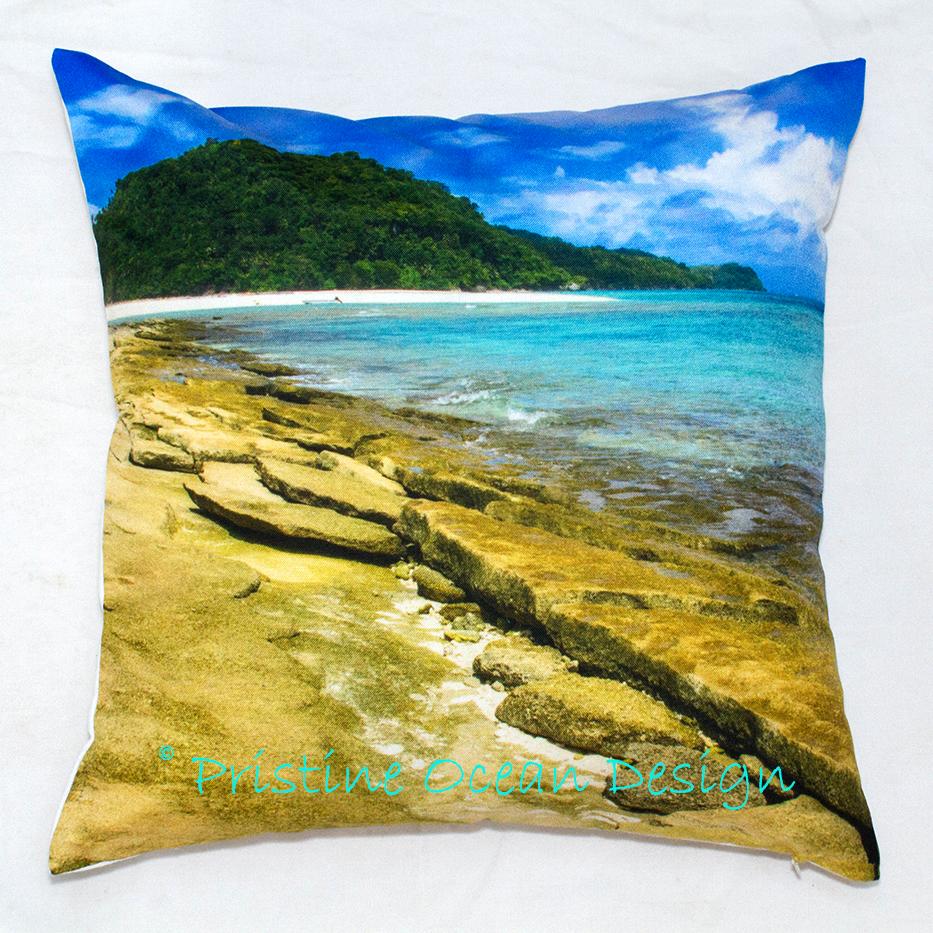 Sarung Bantal Sofa Cushion Cover Beautiful Stony Beach Ukuran 40x40cm Bahan Canvas Linen. Koleksi sarung bantal sofa yang kami jual memiliki keunikan tersendiri dan tidak ada dijual di pasaran atau pertokoan.