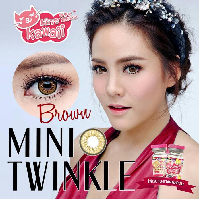 Promo Warna Mata Softlens Kitty Kawaii Mini Twinkle Brown Coklat