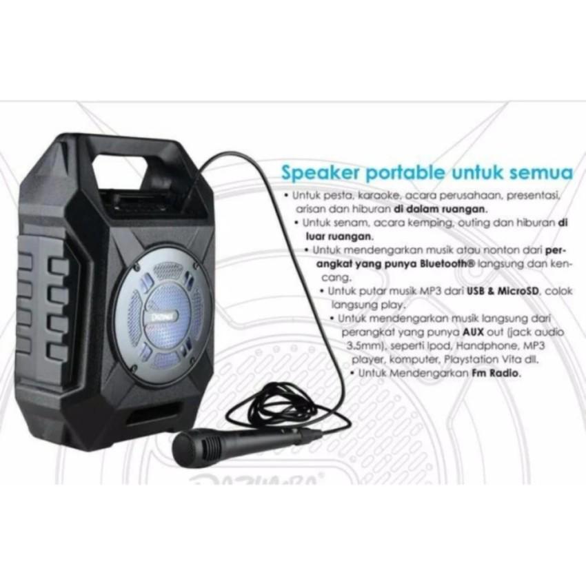 Gambar Produk Rinci SPEAKER PORTABLE EXSTRA BASS DAZUMBA DW 186 BLUETOOTH KARAOKE + FREE MICROPHONE Terkini