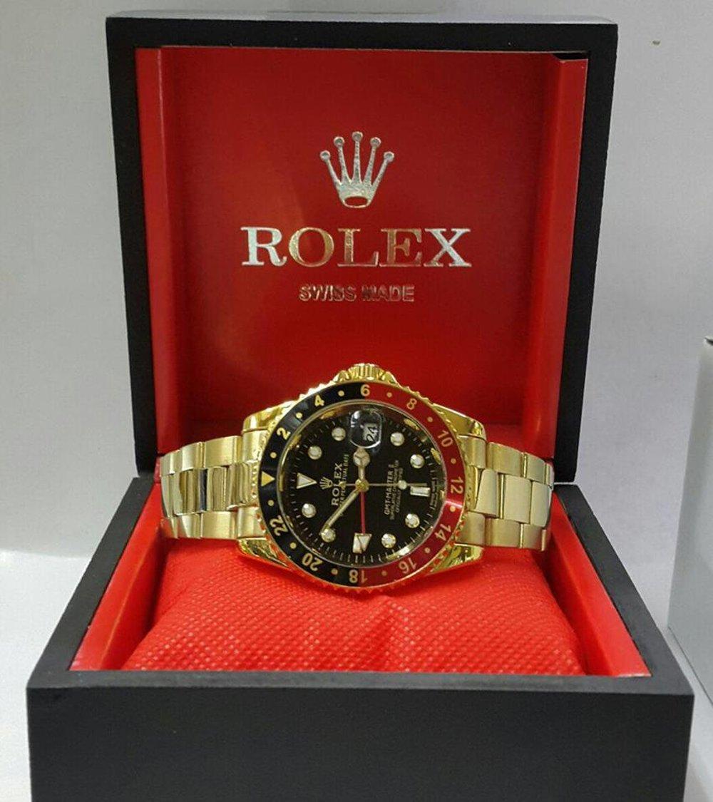 Jam Tangan Rolex GMT Master II Gold Black Combi Red
