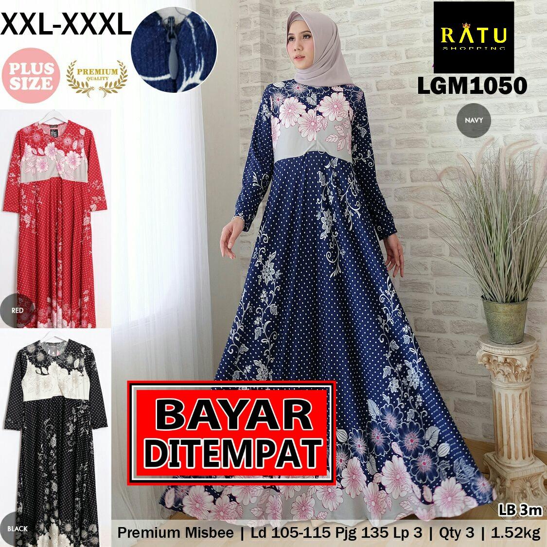 RATU SHOPPING Gamis baju muslim wanita big size jumbo XXL XXXL Lgm1050