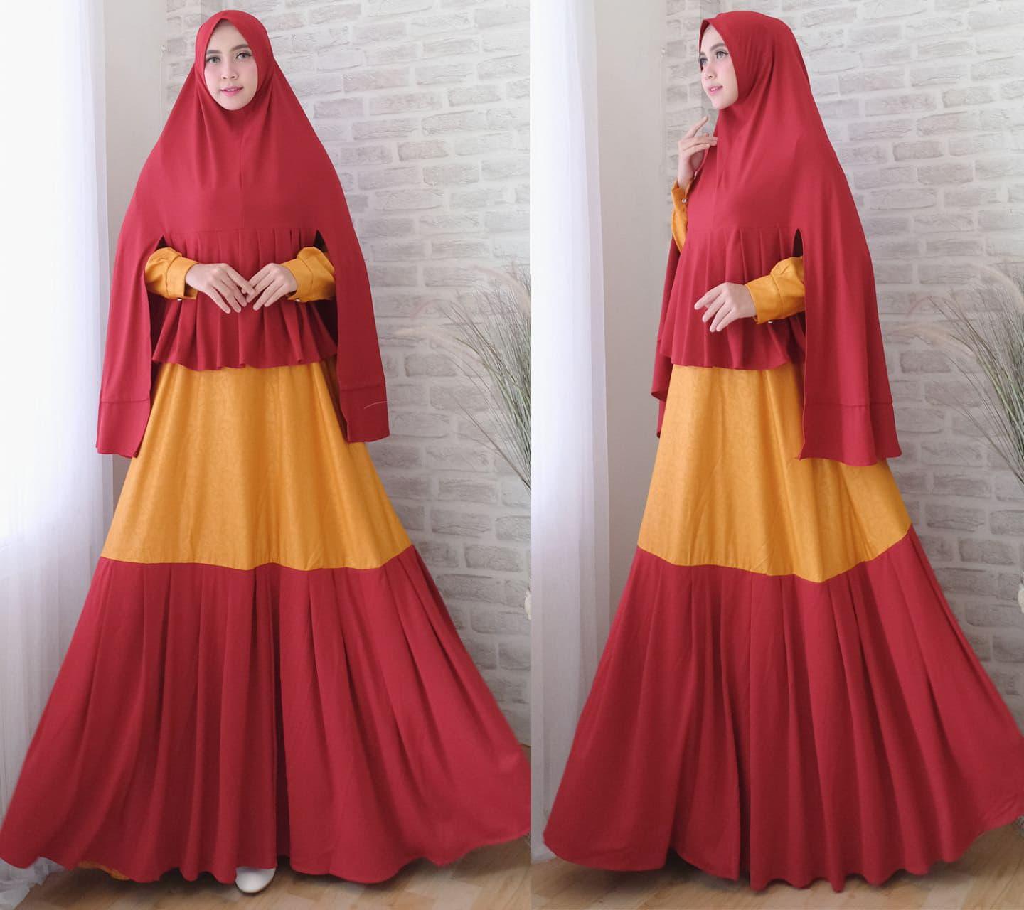 GAMIS JUMBO SYARI MODEL JALILA WARNA RED 121125