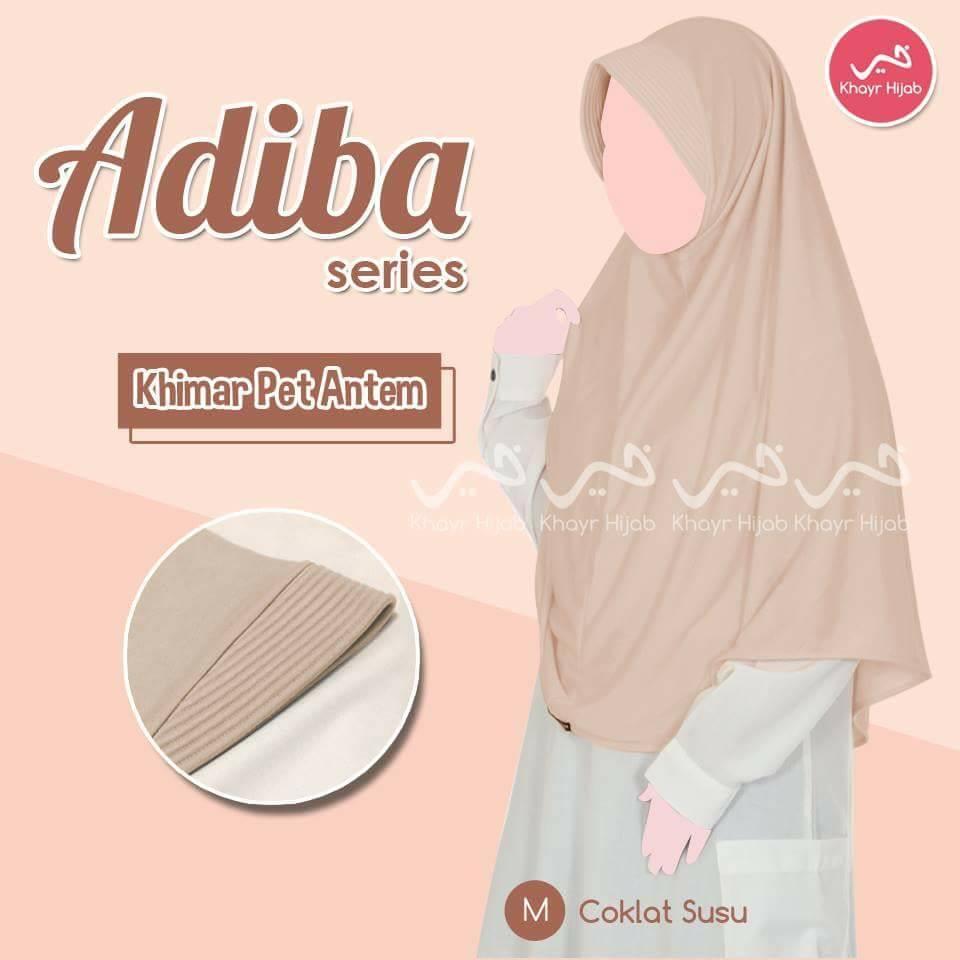 Kerudung Kaos Khayr Adiba Series Khimar Pet Antem Coklat Susu