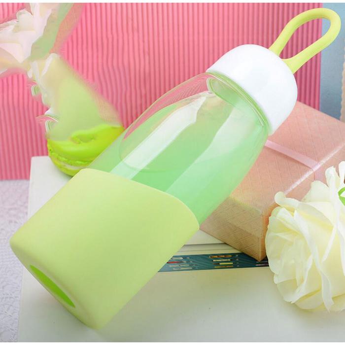 Botol Minum Mini Lanyard Lucu 400Ml - Green