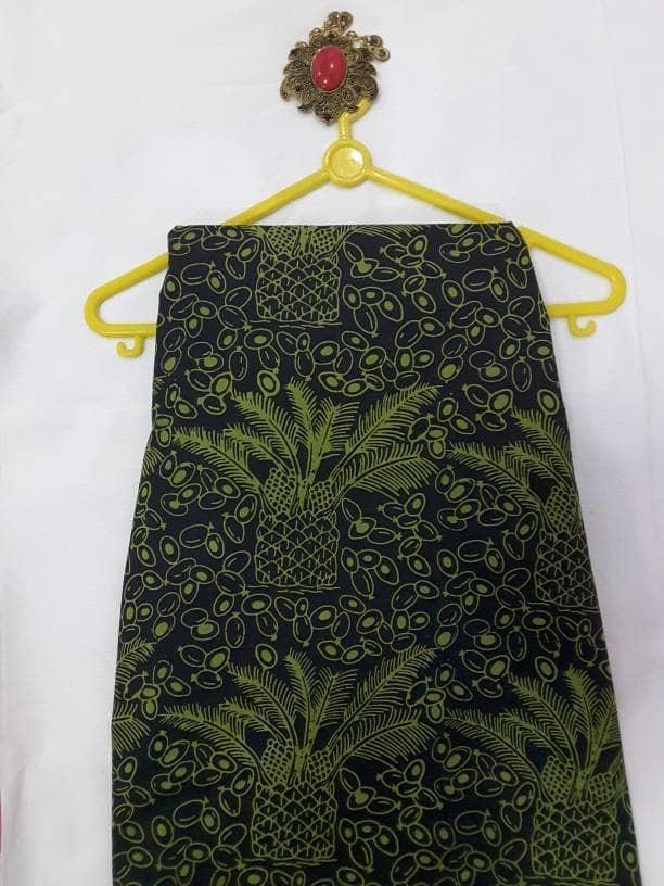 Batik Batak /Medan- Motif Sumut Kelapa Sawit Hijau Hitam