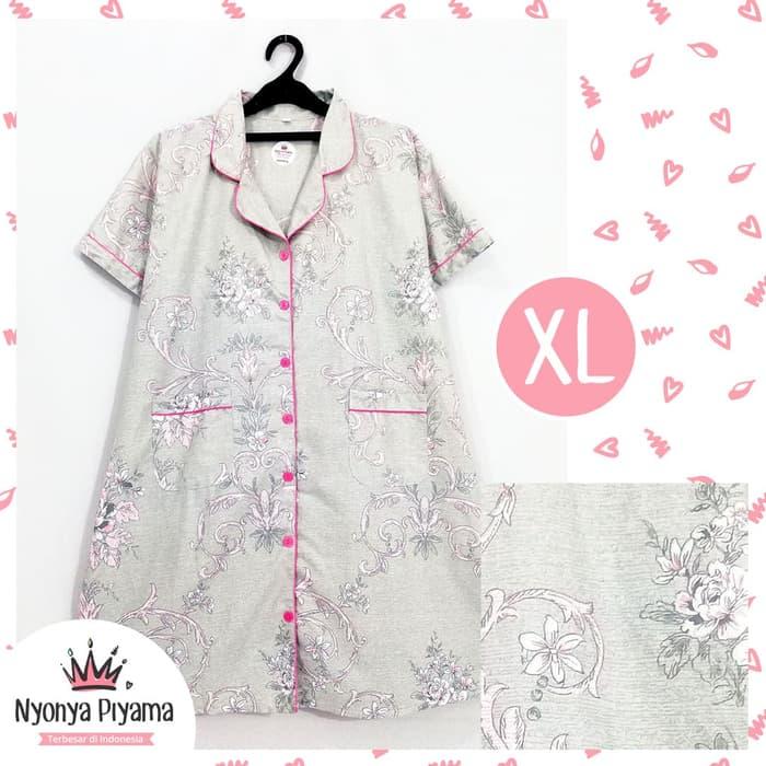 Piyama Daster XL Jumbo Dewasa Baju Tidur Katun 02 - Silver / Piyama Daster/ Jumbo Dewasa Baju Tidur Katun terbaru / Piyama Daster/ Jumbo Dewasa Baju Tidur Katun murah / baju daster / baju tidur