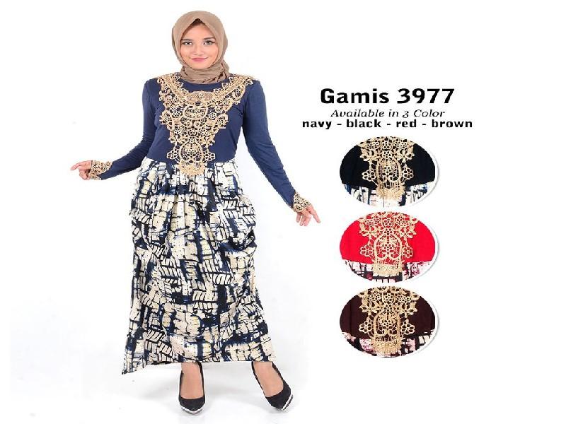 Fashion Baju Gamis Dress XL Jumbo Big Size Murah Fashion Wanita Muslim Kekinian 3977