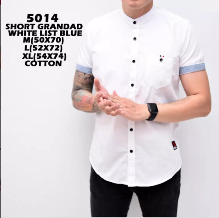 the most - Kemeja Pendek Putih polos koko pria slimfit baju murah terlaris baju pantai atasan cowok santai adem distro bandung modis putih corak biru kemeja casual