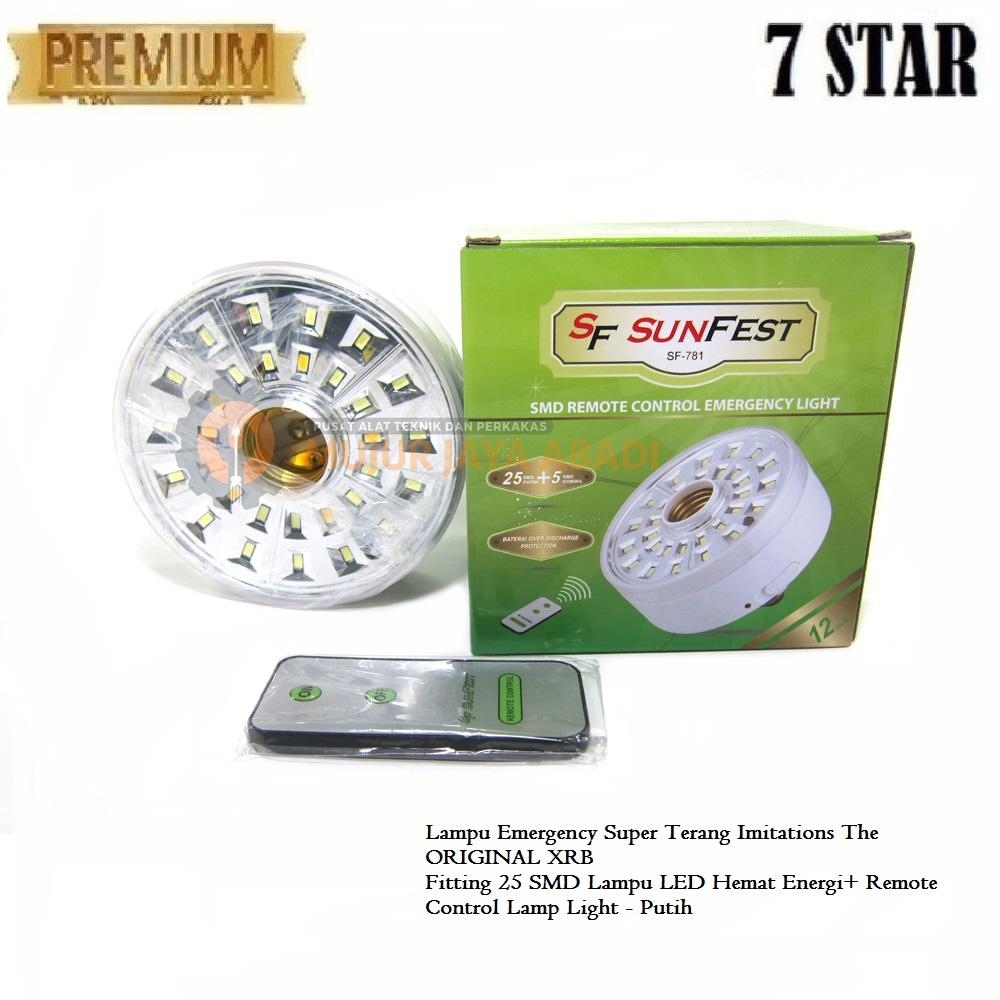 Lampu Emergency Super Terang Imitations The ORIGINAL XRB 7STAR Fitting 25 SMD Lampu LED Hemat Energi + Remote Control Lamp Light - Putih