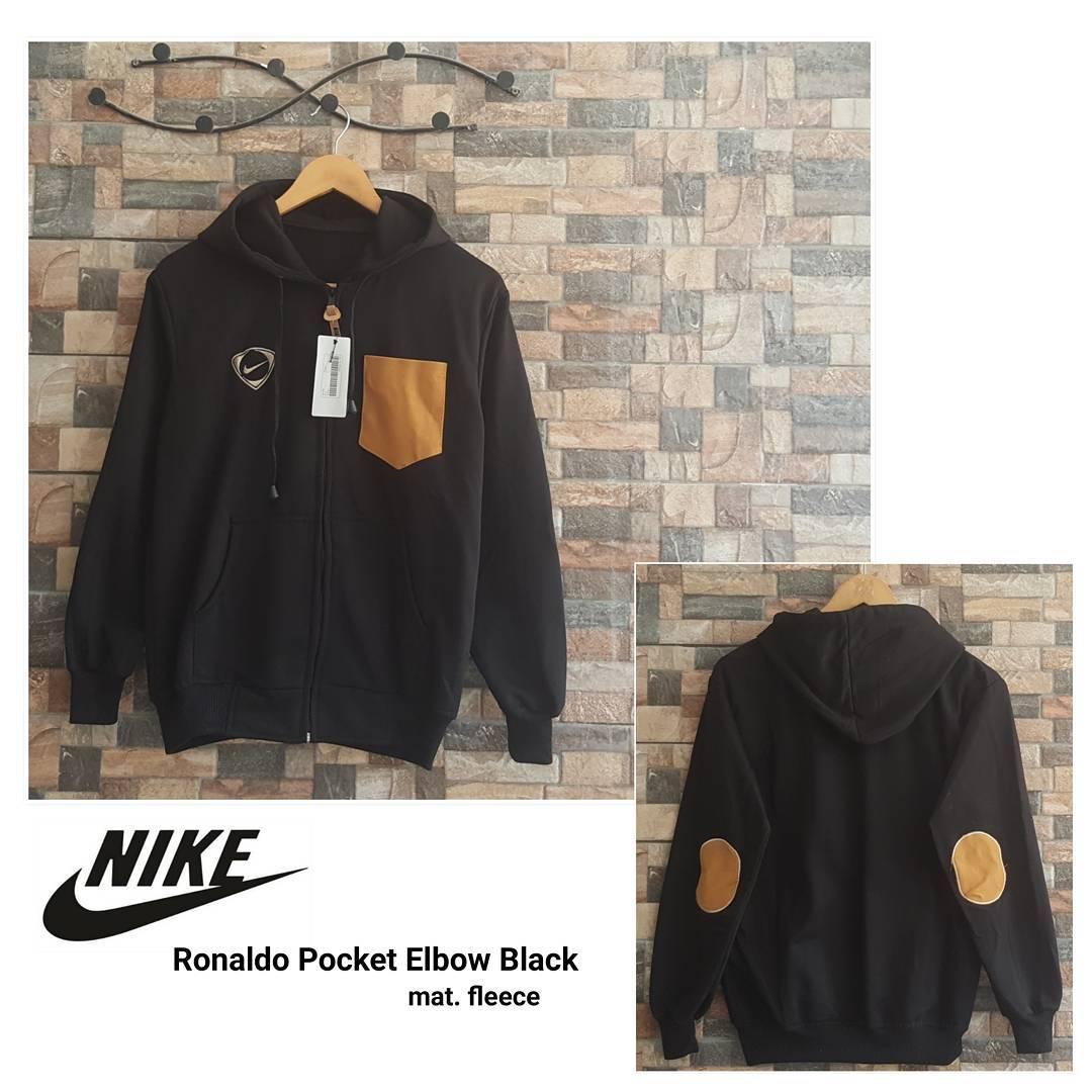 Jaket Ronaldo Pocket Elbow Jacket Flece Baju Wanita Modern Pakaian Musim Dingin Baju Hangat Casual Modern Sweater Trendy Baju Model Terbaru