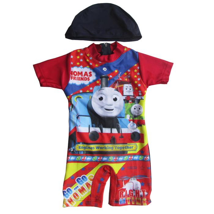 Baju Renang Bayi Karakter Thomas dengan Topi