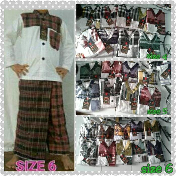 stelan baju koko anak set sarung celana uje