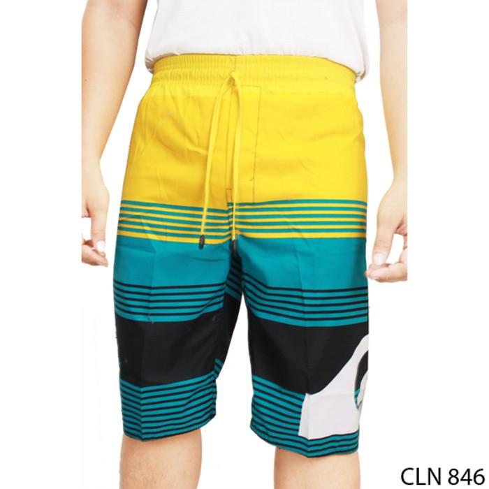 Celana Pendek Pantai Buat Pria Polyester Kombinasi Warna CLN 846 - Lg9bfw
