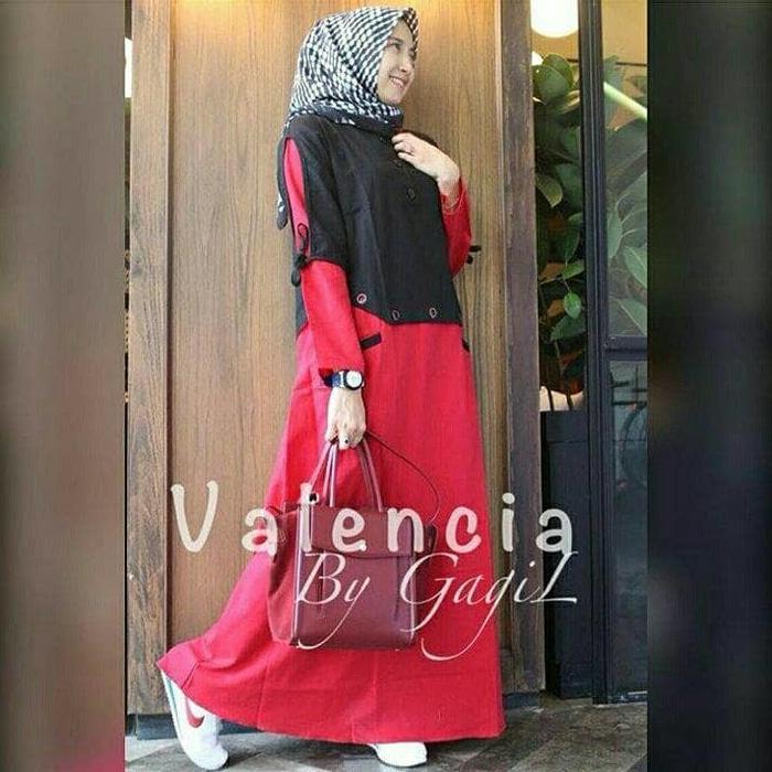 Best Seller Baju hijab busui / Dres menyusui / Grosir gamis murah : Valencia Dress