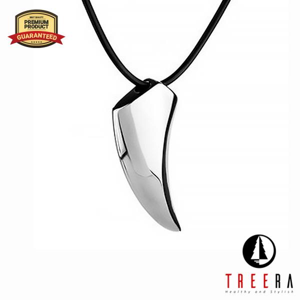 Treera Kalung Pria Tali Modern Stainless Steel Keren Taring Serigala Premium