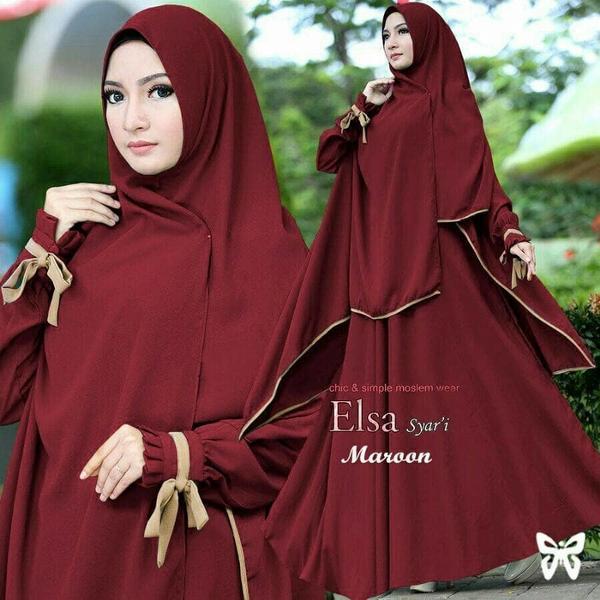 Gamis Syari Elsa Gamis Jersey Murah Meriah Busana Muslim Dewasa s178 High Quality