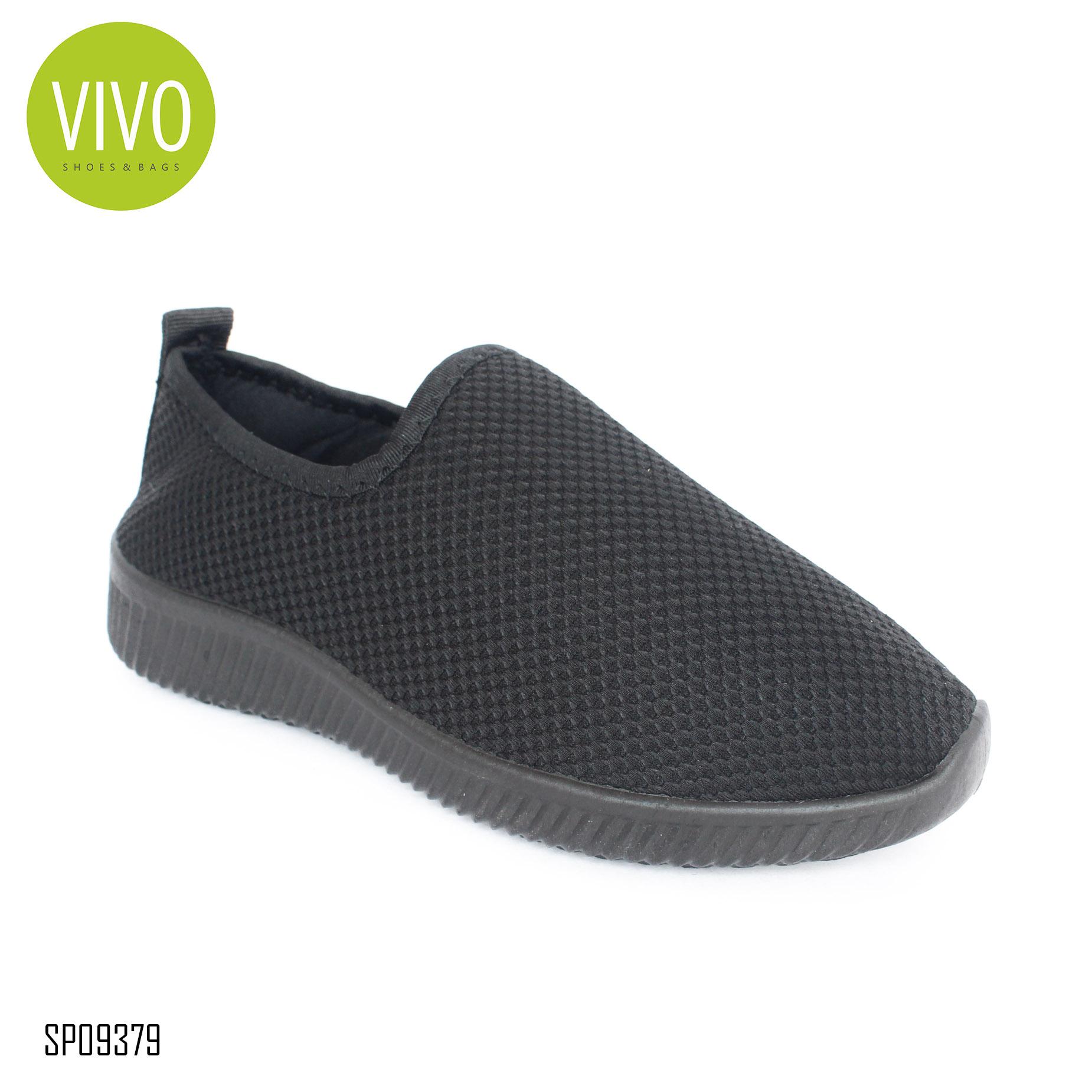 Vivo Fashion Sepatu Wanita/ Flat Shoes Wanita/ Sepatu Slip On Wanita/ Sepatu Casual Wanita/ Sepatu Sport Wanita SP09379 - Black Size 36/40
