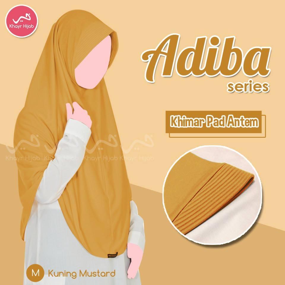 Kerudung Kaos Khayr Adiba Series Khimar Pet Antem Kuning Mustard