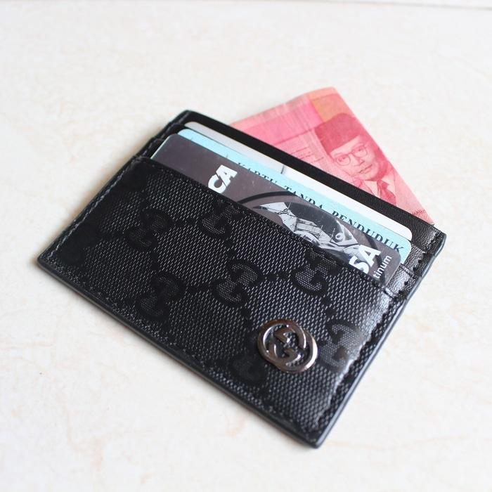 Fashion Pria / Aksesoris / Dompet Pria / DOMPET KARTU CARD HOLDER ASLI KULIT IMPORT BRANDED GUCCI CC06 BLACK / Dompet Pria Gucci Ori / Dompet Kartu Card Pria /