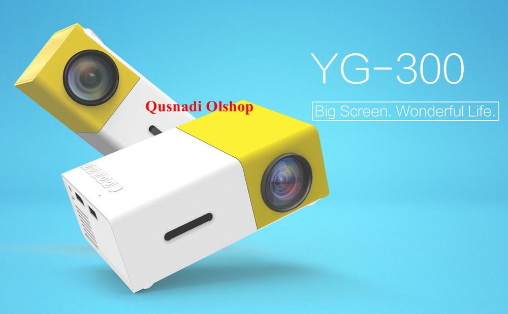 Infokus Mini Proyektor YG300 Projektor LED 1080 P dengan USB HDMI AV Port Micro SD Super Mini Canggih dan Murah Projector Hp Android Home Theater Cinema Media Player 400lm Video Nobar Bola Flim HD Promo Termurah