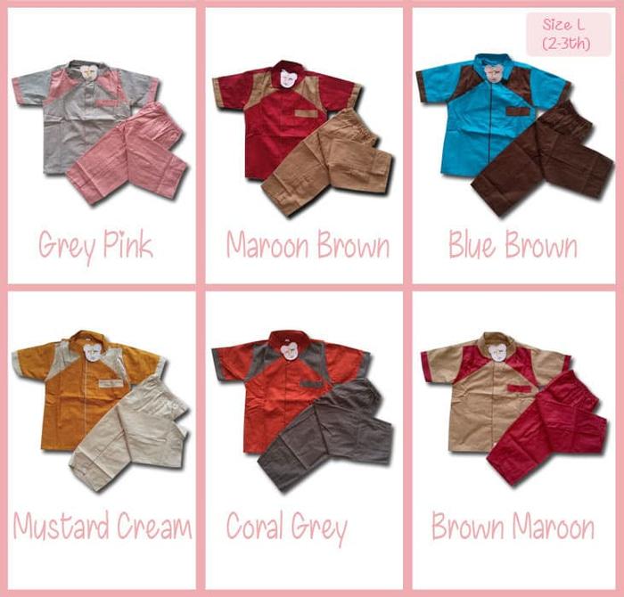 PROMO Baju Koko Setelan Anak Cigar / Baju Lebaran Size L (2-3th) BERKUALITAS