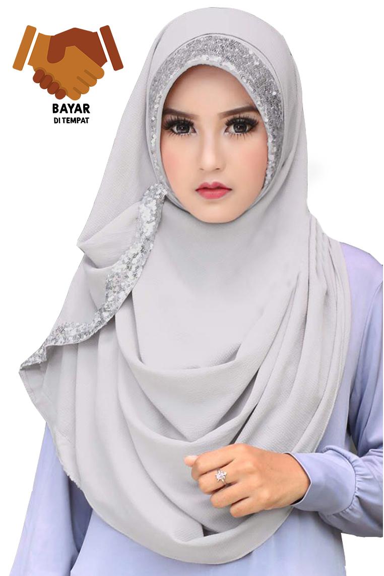 Jilbab Instan Two faces Tazkia Sequins Jilbab Instan Two faces Tazkia Sequins