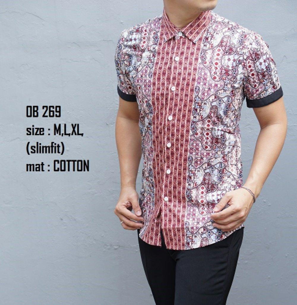 Kemeja Batik Slimfit OB269. ( fashion pria batik slimfit reguler jas dasi hem blazer jaket sweater kaos oblong tshirt polo celana jeans couple pakaian muslim gamis dress blouse baju koko) di lapak New Trendy newtrendy