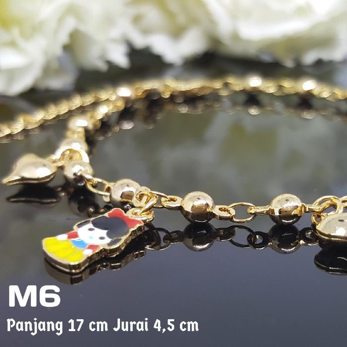 M6 Gelang Kaki Anak /Bayi Kerincing Perhiasan Imitasi Xuping Emas Asli