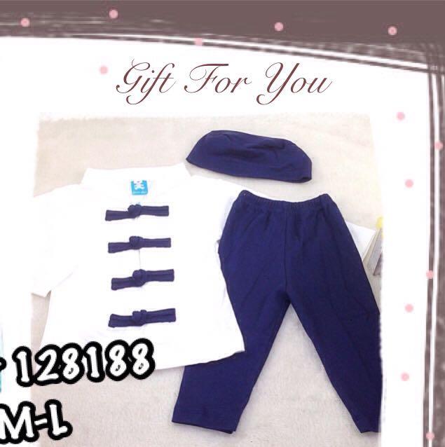 Koko Bayi Putih La petite - koko anak kaos dengan peci - baju bayi laki-laki lucu 6 bulan - 1 tahun