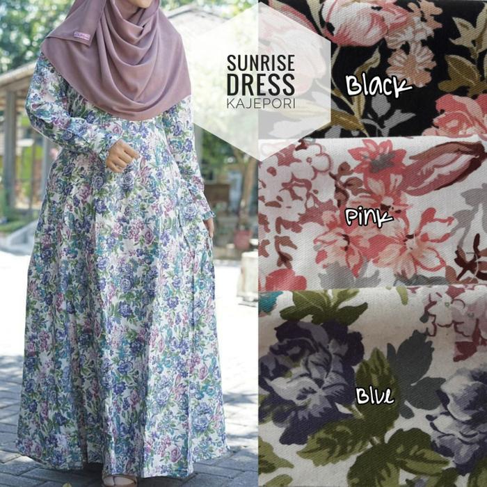 Gamis / Baju Muslim Katun Jepang Original Motif Sunrise (Ready)