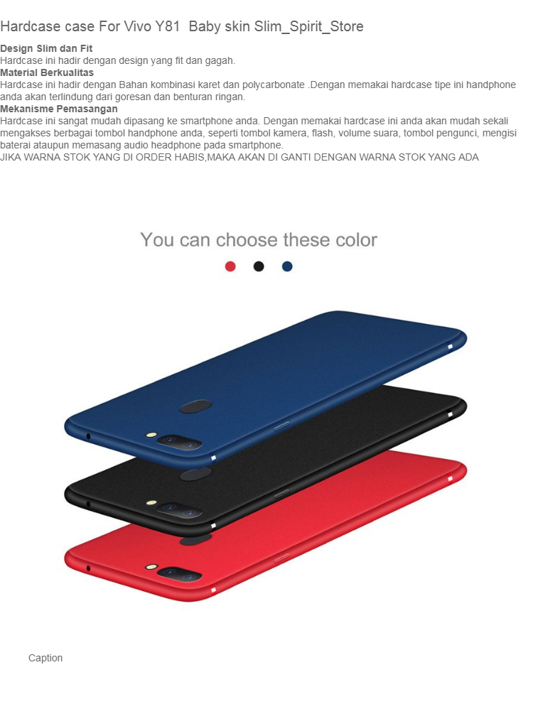 Hardcase case For Vivo Y81 Baby skin Slim + Tempered Glass Protecktor Flm-BENING_Spirit_Store