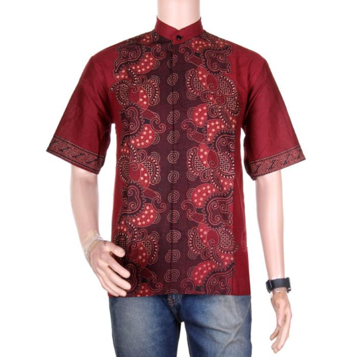 Lasido Baju Batik Koko Muslim Lengan Pendek ZO11 Kemeja Fashion Pria Fashionable Shirt Clothes Man Katun Prima Nyaman Tidak Luntur Kerja Formal Casual Kondangan Modern Cool Short Sleeve Tampil Gagah Kece K035