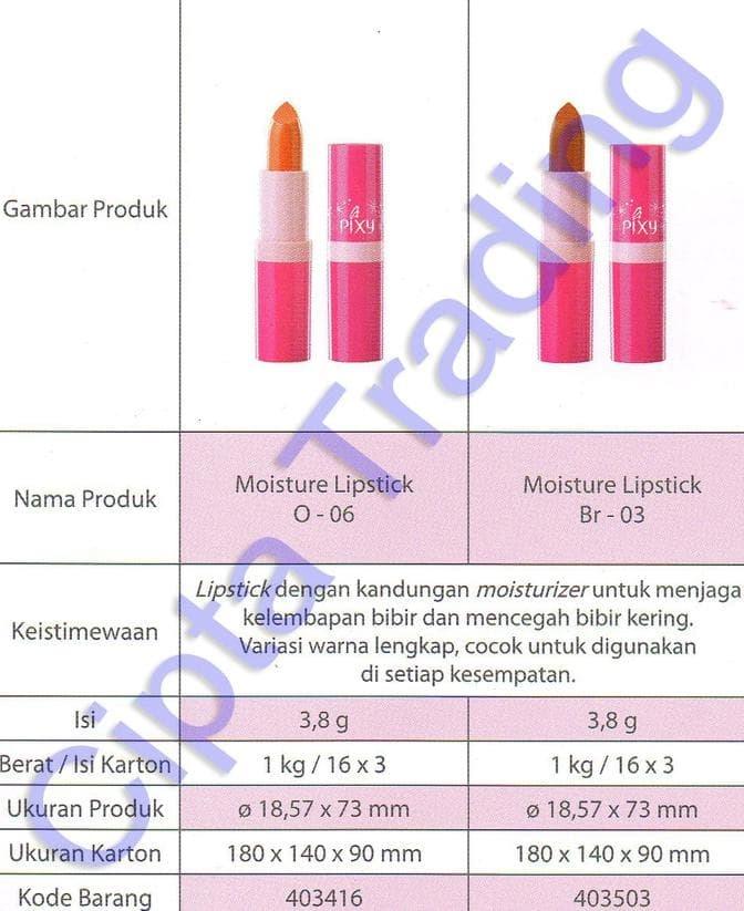 TERLARIS - LIPSTICK - PIXY - MOISTURE LIPSTICK (DOZEN)