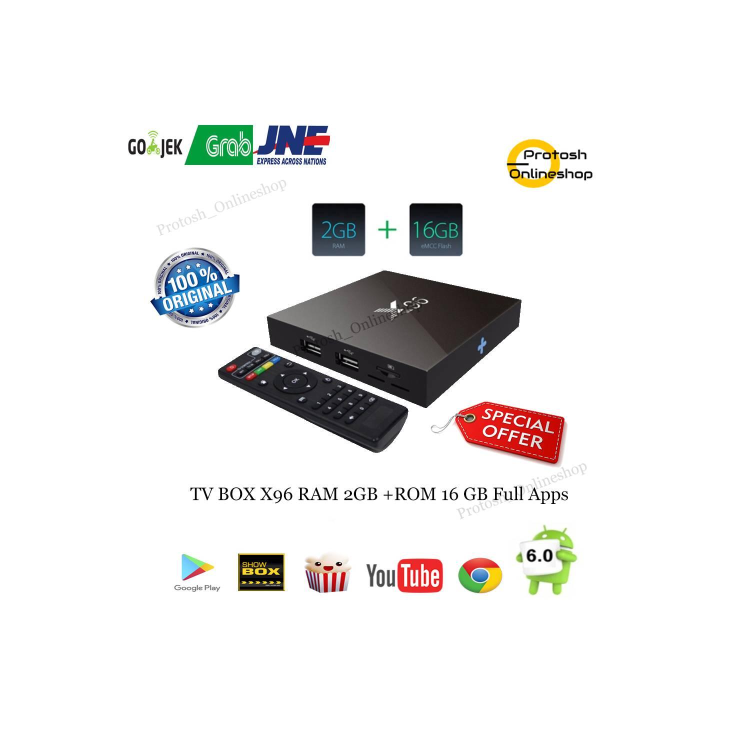 X96 TV Box Amlogic S905X Quad Core RAM 2GB + ROM 8GB Full APPS Murah