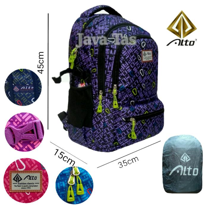 Alto Tas Ransel Anak Sekolah Cool Colorful Flc13411c + Waterproof Raincover