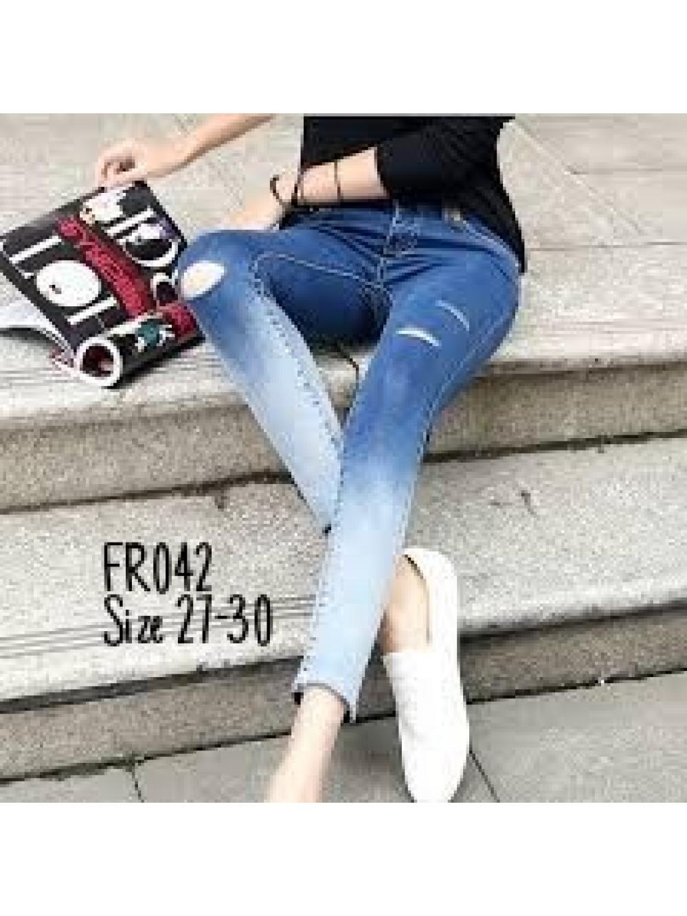 ANCIEN STORE Celana Skinny Jeans Wanita - Celana Ombre Slice Maz