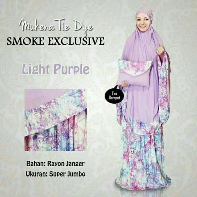 MUKENA TIE DYE SMOKE BALI/geser fotonya LIGH PURPLE