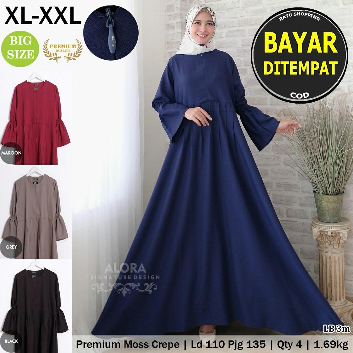 Gamis polos jumbo XL XXXL real Opick / gamis murah / gamis berkualitas/ gamis fashion terlaris