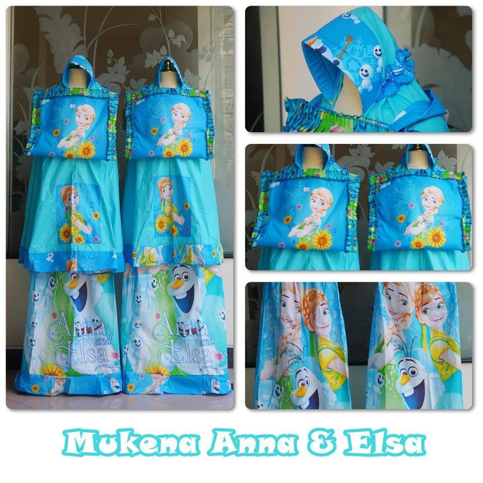 Mukena Anak Katun Frozen Anna Elsa Size M