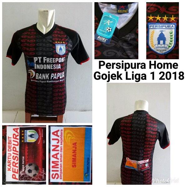 jersey persipura jayapura home gojel liga 1 2018 printing size ukuran jumbo xl baju bola kaos bola