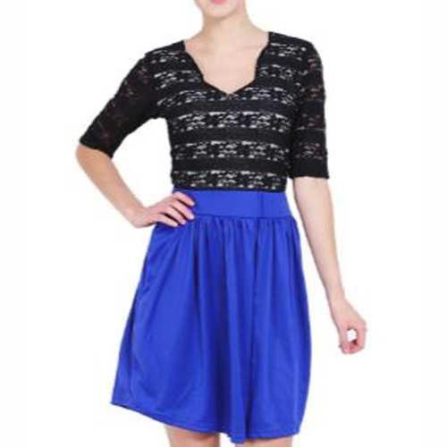 Best Seller!!! pakaian wanita baju cewek mini dress brokat rok biru neon clo208 Keren Terbaru Murah