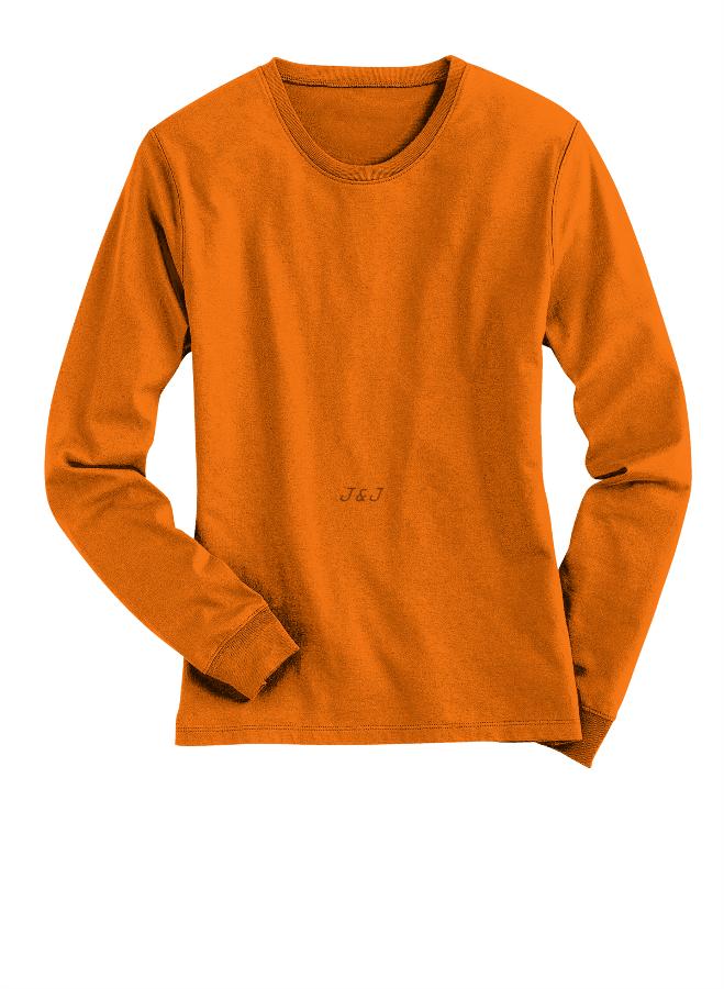 Jual Kaos Polos Lengan Panjang Cotton Orange XL - 4XL Big Size Jumbo