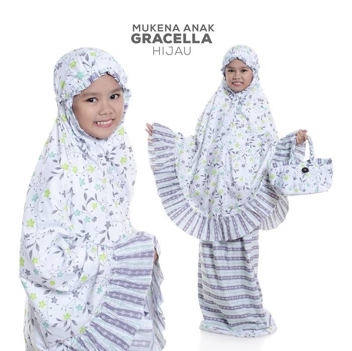 Mukena Anak Katun Jepang Gracella Hijau (Anak saja)