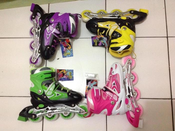 (Star Product) Sepatu roda inline skate power line warna warni